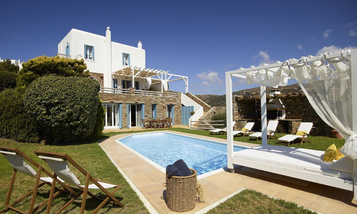 Kato Fellos Villa | Aegean Majesty: Villa Helias – 4 Bedroom Getaway, Private pool, Gym