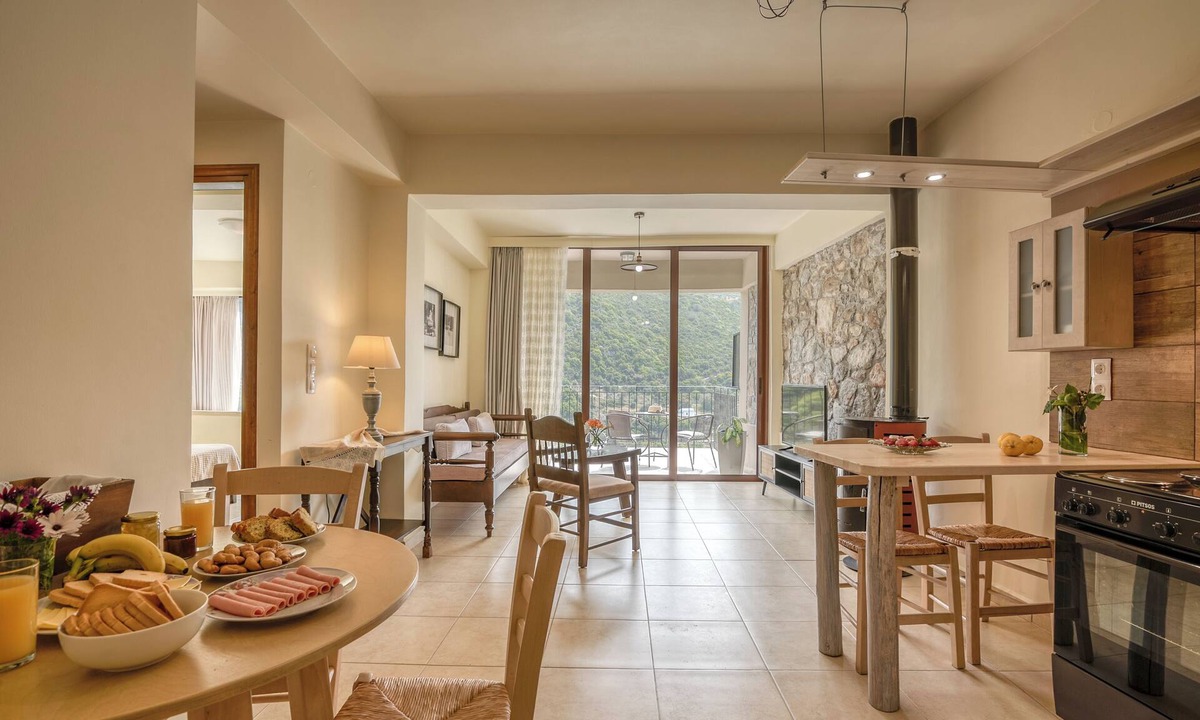 Livadia Apartment | Apartment Chrysi - Luxury apartment with sea and valley view