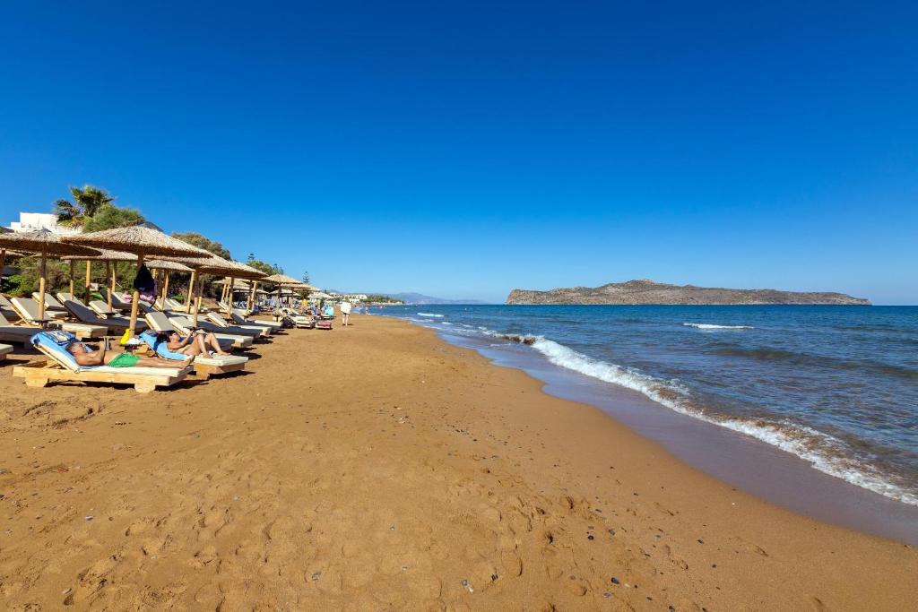 Kato Stalos Villa | Beachfront Agia Marina Seafront Resort - Penthouse & Garden, Sleeps 9