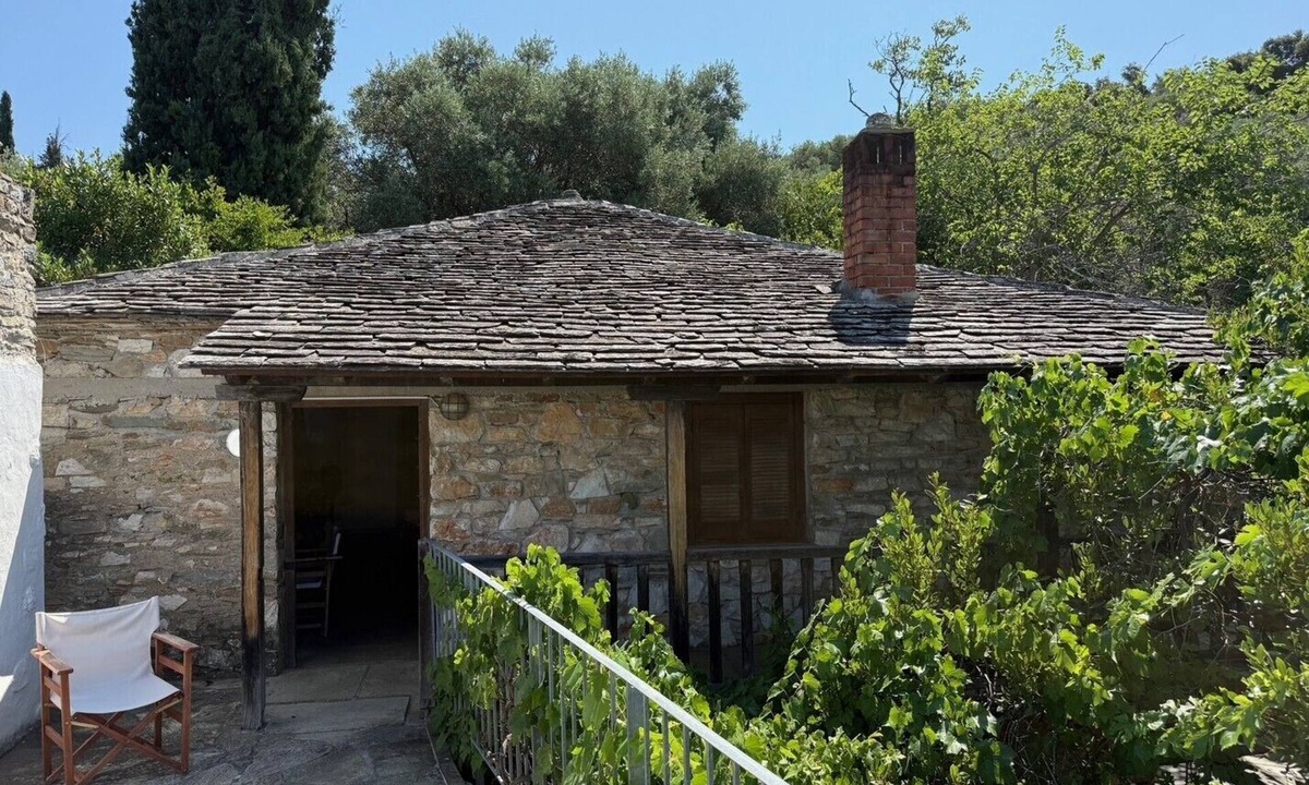 Kalamos House | Fantastic natural stone house with 180° sea view, pool and beautiful garden