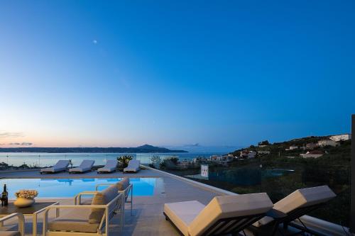 Kalyves Villa | Kalyves Royal Villa - "Free"heated pool,gym&seaview