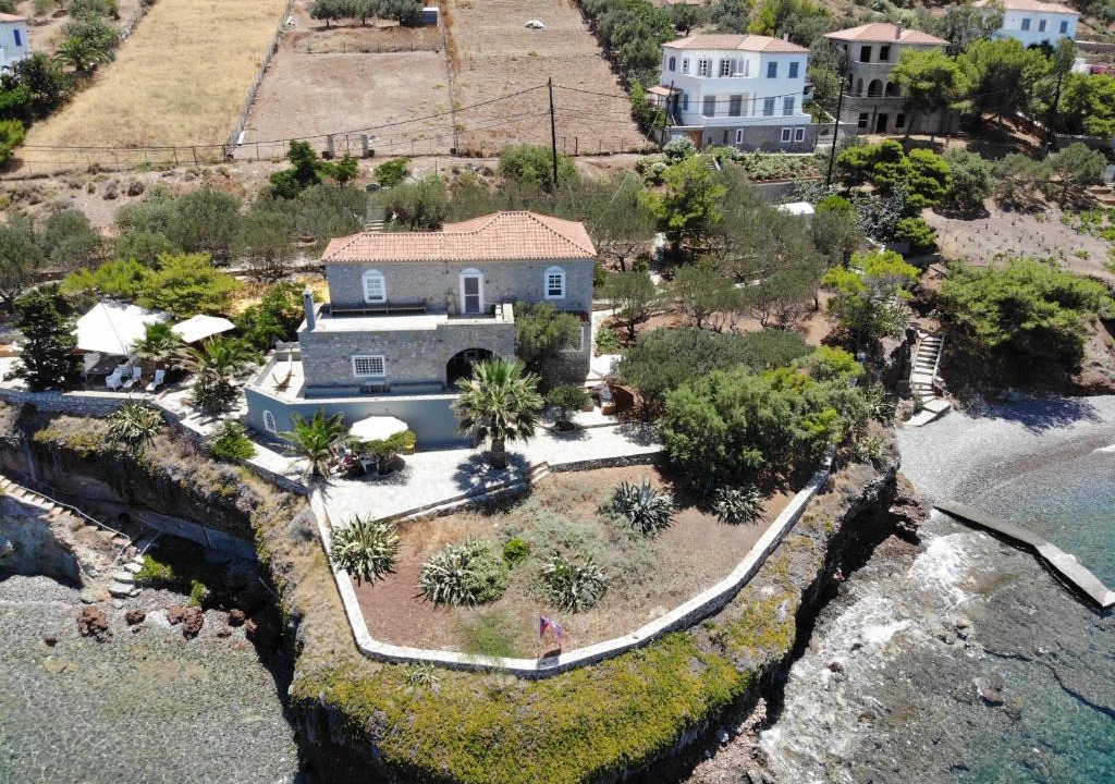 Vlychos House | Lady of Hydra Villa, sea front view, private beach