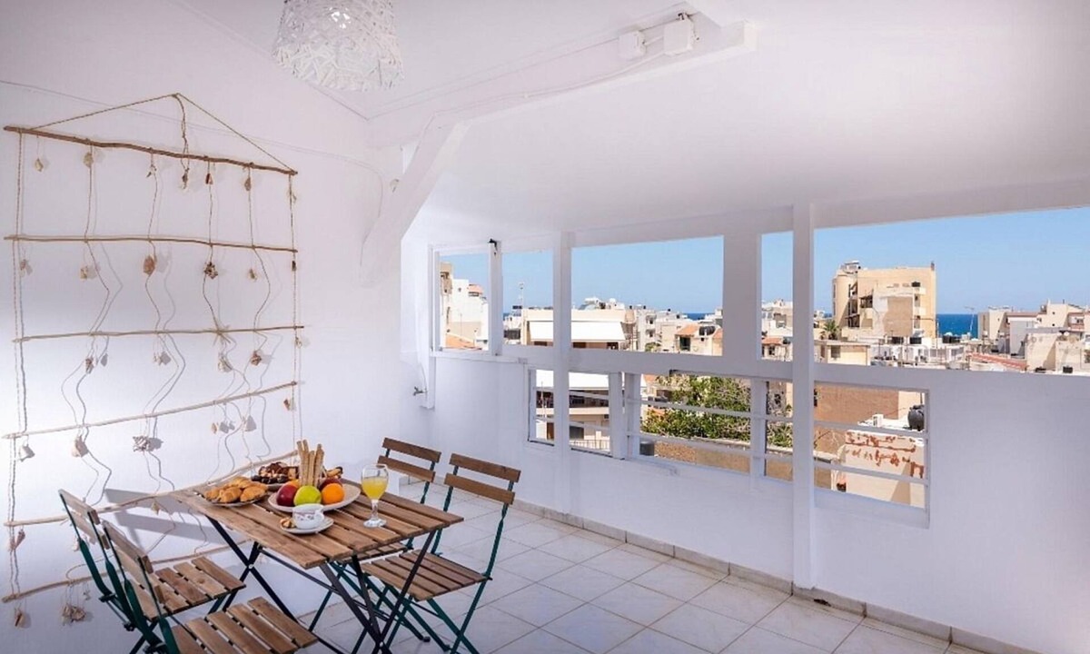 Heraklion Apartment | Modern Apartment in Old Town Heraklion, A/C, Terrace with Sea and City Views!
