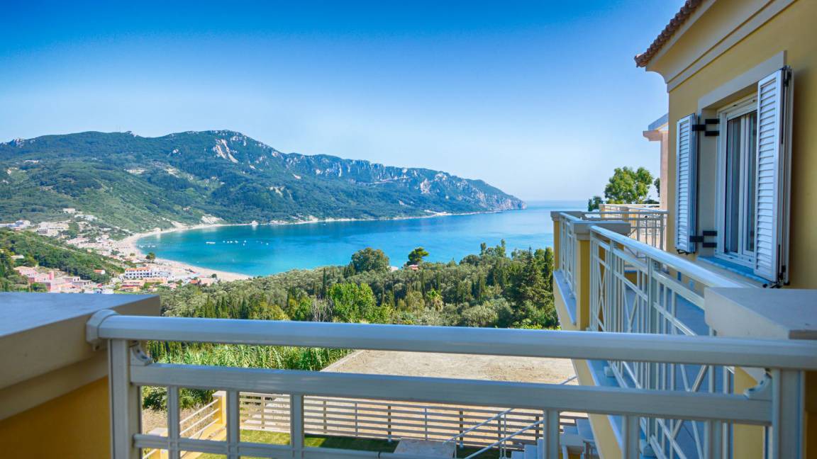 Termenades Apartment | Sofia Appartement 2 - Panorama Meerblick über die gesamte Bucht von Agios Georgios Pagi