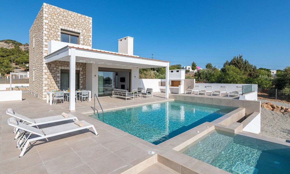Pefkos Villa | Superb Rhodes Villa | Villa Nyx & Helios | 3 Bedrooms | Private Pool | Lovely.
