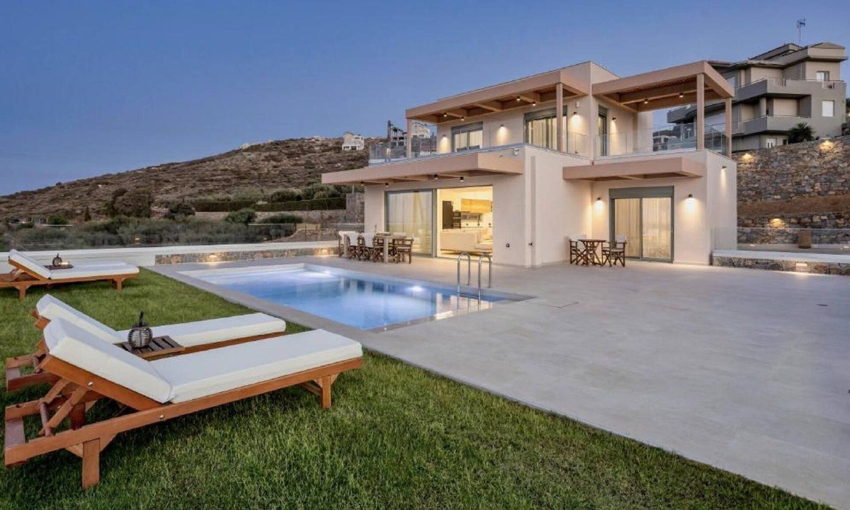 Agia Pelagia Villa | Villa Avenia, Divine Sea Views, Private Pool, Furnished Terrace, BBQ facilites,.
