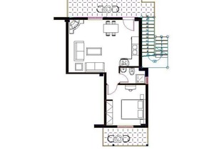 Diakopto beachfront, comfort single bedroom apartment (Punda Beach)