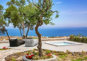 Luxury Santorini Villa | Villa Elysian Dyo | Private Hot Tub | Air Conditioning.
