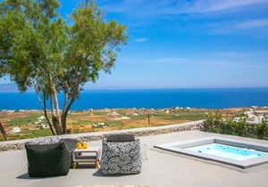 Luxury Santorini Villa | Villa Elysian Dyo | Private Hot Tub | Air Conditioning.