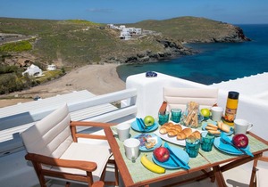 Superior Beachfront Apartment 1 with view to the Aegean Sea