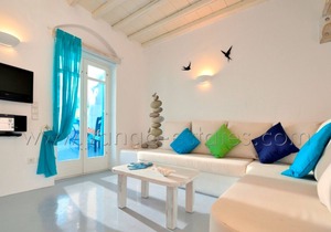 View of Panormos bay, private swimming pool, 700m from the organized beach