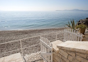 Yellow house lower, Kaminaki Beach Corfu, ionian islands