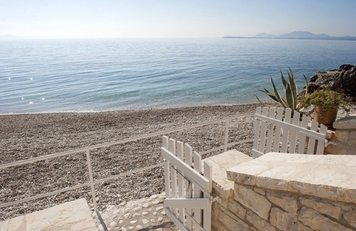 Katavolos House | Yellow house lower, Kaminaki Beach Corfu, ionian islands