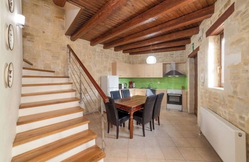 Apokoronas Villa | 3-Min Drive to Kalyves Beach, Stone Home with Private Pool in Armenoi Center