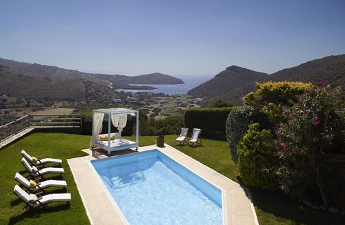 Kato Fellos Villa | Aegean Majesty: Villa Helias – 4 Bedroom Getaway, Private pool, Gym