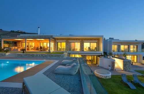 Kokkini Chani Villa | Amazing Sea View with a heated covered pool