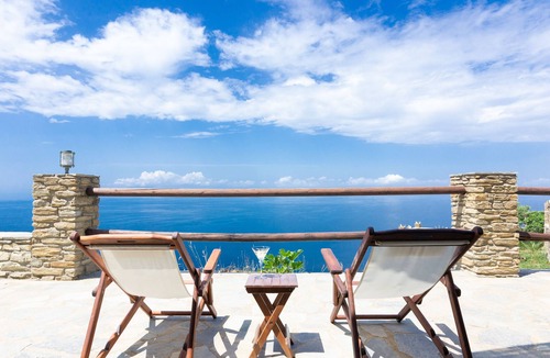 Megas Yialos-Nites House | Andros Serenity-Adults Only-Sea view-pool/jacuzzi stone residence