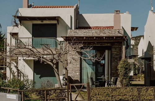 Kalamitsi Villa | Beachfront Luxury. A Modern Maisonette with Breathtaking Views in Kalamitsi.