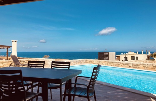 Panormos Villa | Beautiful 3 Bed, 2 bath detached Villa, private pool sea view, near beach.
