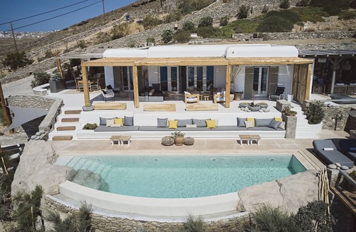 Ftelia House | Brand New Villa Rossa on Excellent Location by Ftelia beach,Breathtaking view