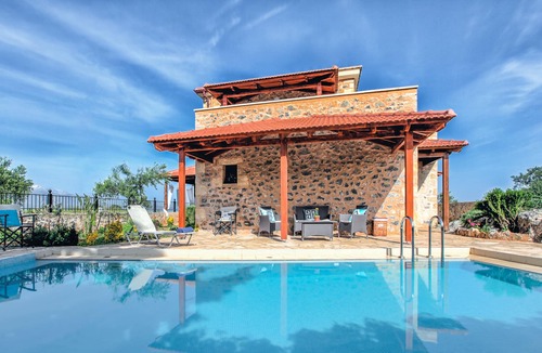 Apokoronas Villa | Eleonas stone villa with private pool, mountain views, serene location