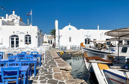 Apollonia Villa | Endearing Milos Suite | Cycladic Light Suite | Private Furnished Balcony | Outdoor Dining Area |.