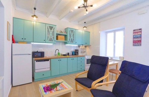 Katavolos Apartment | Fully Renovated Beachfront Dina: A/C, Private Terrace, WiFi