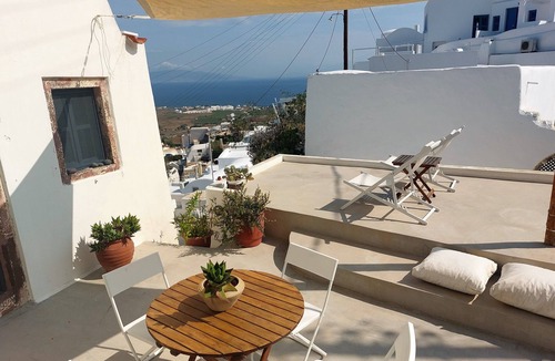 Finikia House | House of the Seven Ships. Cycladic traditional house with sea and sunset view