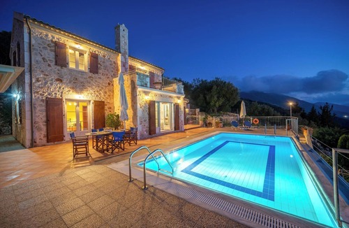 Assos Villa | Impressive Stone Villa, A/C, Private Pool, Sweeping Sea Views to Assos Bay & Magnificent Sunsets!