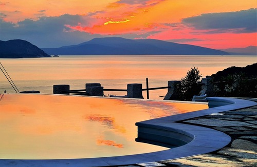 Xanthi Region House | JASMINE Infinity panoramic pool. Privileged view of Egean. Access to the sea.