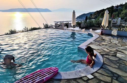 Xanthi Region House | JASMINE Infinity panoramic pool. Privileged view of Egean. Access to the sea.