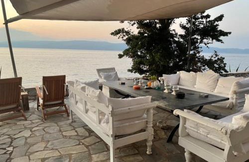 Vlychos House | Lady of Hydra Villa, sea front view, private beach