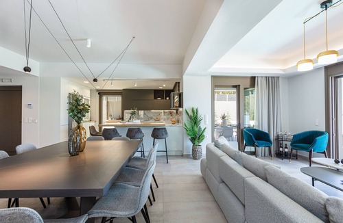 Panormos Villa | Lagoon Seaside Villa, Walking distance to the beach & shops!Car Free holiday!