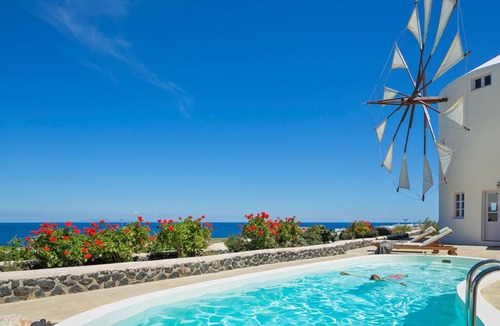 Imerovigli Villa | Lilac Windmill Santorini luxury villa with private pool and sea view