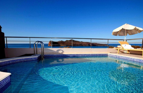 Agia Marina Villa | Luxurious 5-bedroom beachfront villa with a private rooftop pool and sea view