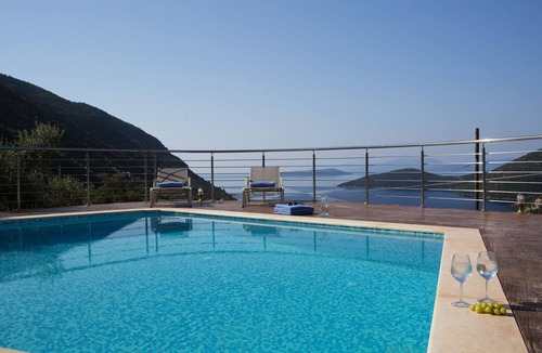 Mikros Gialos Villa | Luxury 6 bedroom villa with stunning view of Ionian sea in Mikros Gialos
