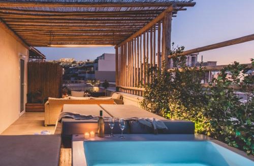 Psirri Apartment | Luxury Apartment with Acropolis view Terrace and Jacuzzi in the Heart of Athens - Living Stone Azurite