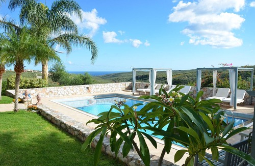 Darmarochori Villa | Luxury Villa with pool, located on a prominent hill, a few minutes to the sea.