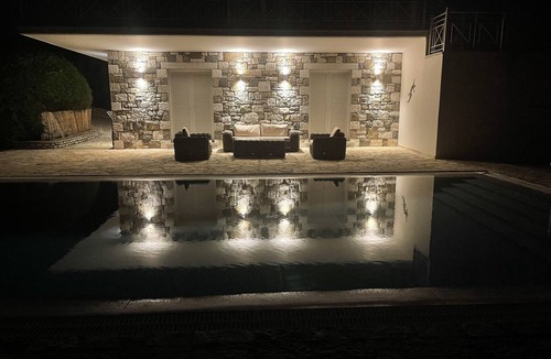 Pylos-Nestoras Villa | Luxury villa with private pool, wading pool, outdoor shower and sea view