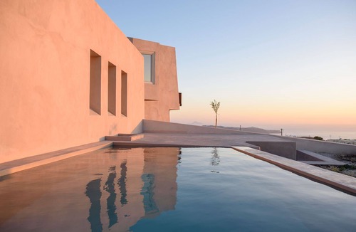 Santorini Villa | My Rental Homes - Thera Queen with 2 swimming pools and large sea view terrace