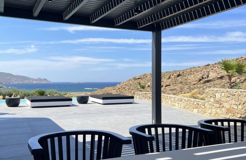 Ftelia Villa | MYKONOS - BLACK AND WHITE VILLAS - DESIGN VILLAS WITH MOST BEAUTIFUL SEA VIEW!