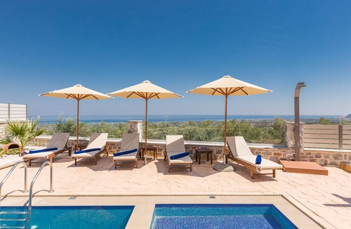 Kirianna Villa | New Villa Katifes w/Private Pool, with Amazing Views of the Sea, 7km to beach