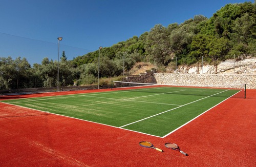 Evgiros Villa | Secluded Villa Amadeus with hammam, tennis court, BBQ & private pool