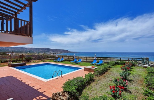Milatos Beach Villa | Spacious 3-Bedroom Pool Villa with sea and mountain views 47km from Heraklion(G)