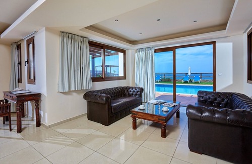 Milatos Beach Villa | Spacious 3-Bedroom Pool Villa with sea and mountain views 47km from Heraklion(G)