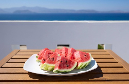 Stelida Villa | Stelida Sunset. Short walk to Prokopios beach. Aegean Blue, sky ,sea and relax