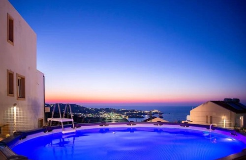 Lygaria Villa | Swimming pool with view to the sea.