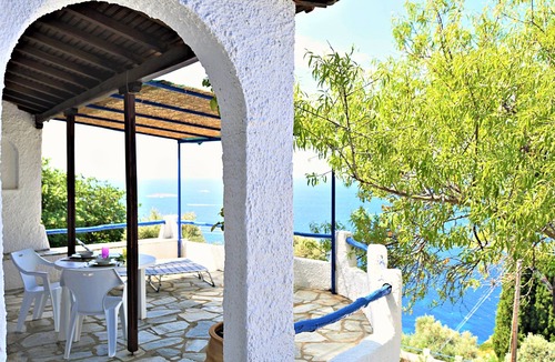 Xanthi Region House | VERONICA. Infinity panoramic pool. Privileged view of Egean. Access to the sea.