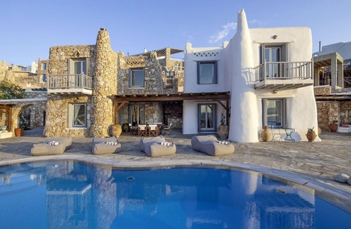 Agios Ioannis Villa | Villa Asimina - Sunset view - Private Pool - sleeps 14+