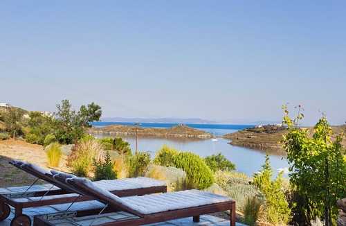 Vourkari Villa | Villa Faros - stunning villa with incredible views of Vourkari and the Aegean